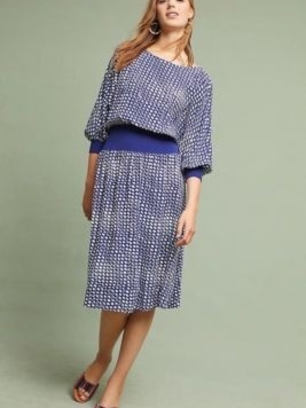 Maeve At Anthropologie Women’s Purple And White Gemma Dress Size Xxsp